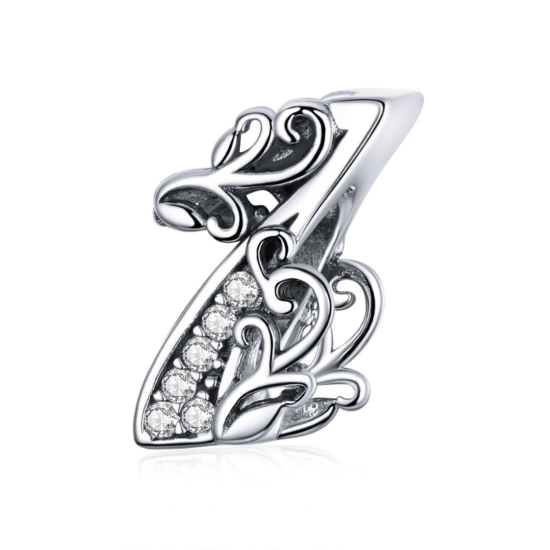 925 Sterling Silver Relief Number Series 0 9 Beads For Diy Bracelets & Necklaces Style - 1