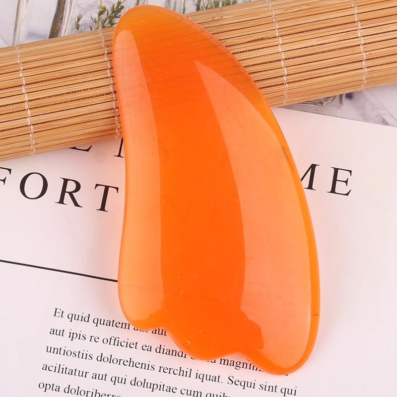 Facial Tendon Stick For Massage And Acupuncture Resin Scraping Sheet In Yellow Triangle