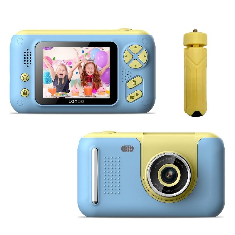 Kids' 2.4 Reversible Hd Photo Camera with Bracket - Yellow / Blue
