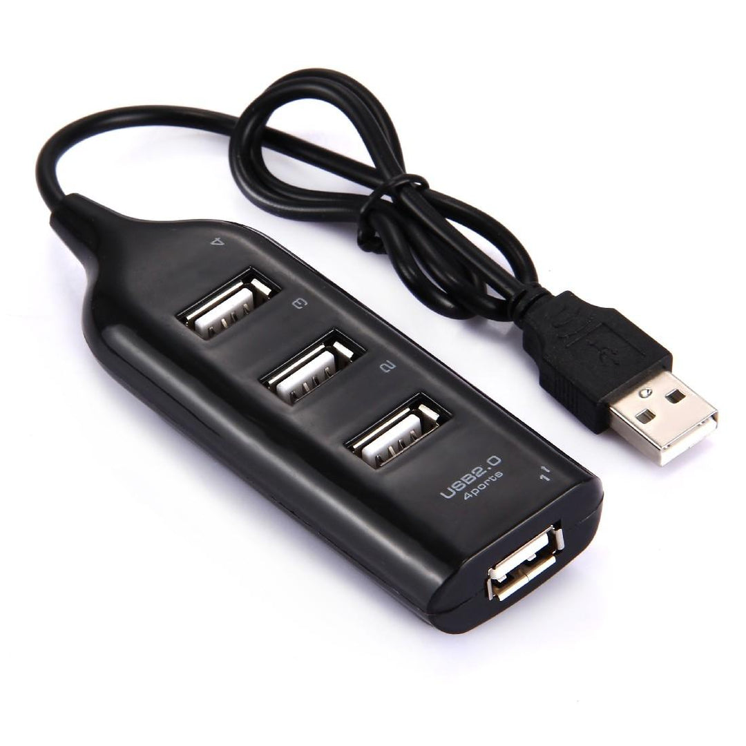 4-Port Usb 2.0 Hub 30Cm Cable Length - Black