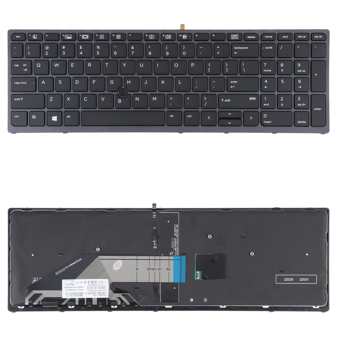 Hp Zbook 15 / 17 G3 us Keyboard with Backlight and Pointing - Black