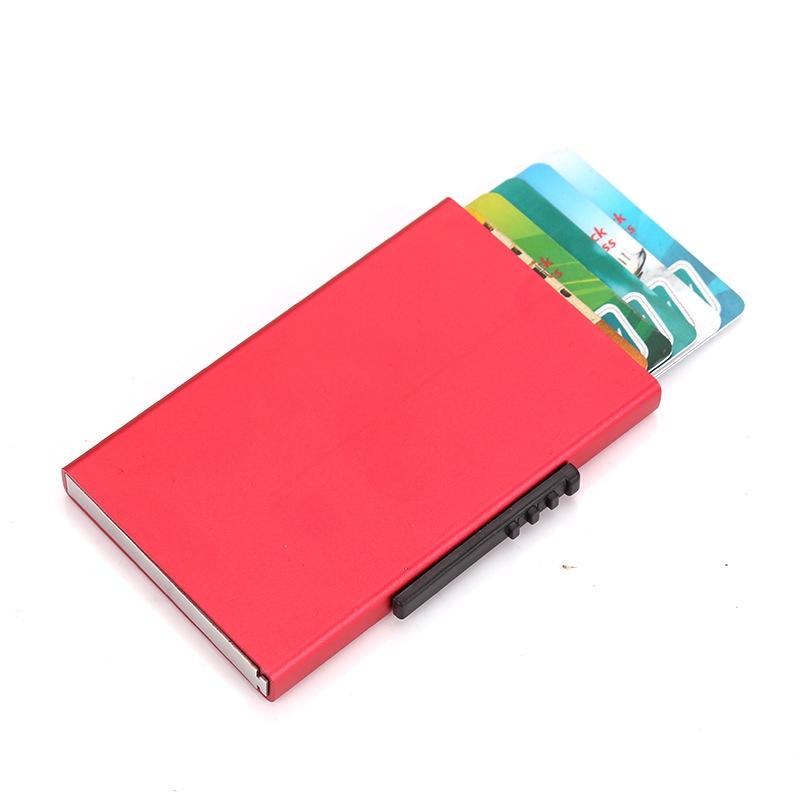 Aluminum Rfid Blocking Credit Card Holder - Red
