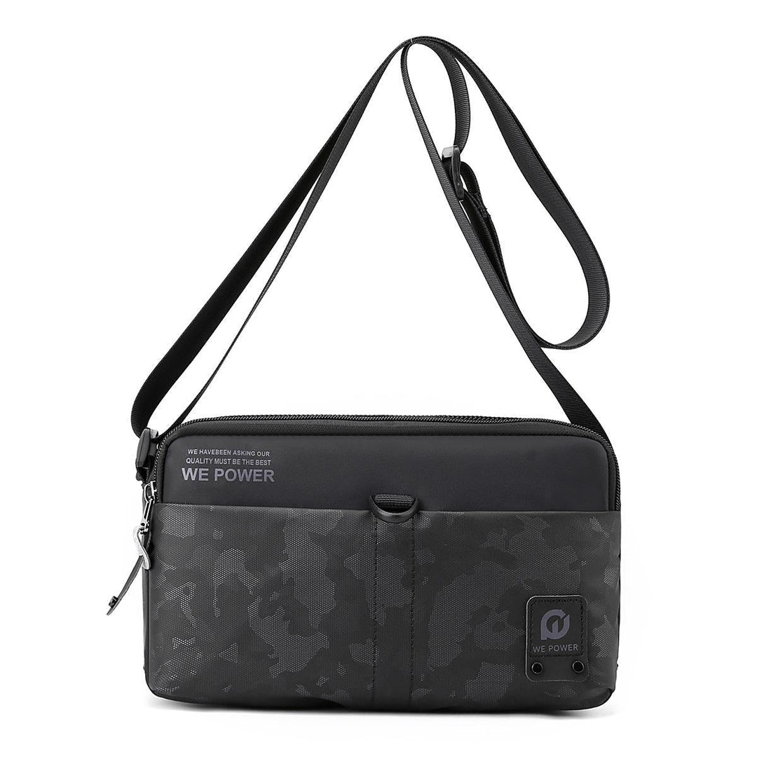 Men Oxford Cloth Crossbody Bag Outdoor Sports Shoulder Bag - Black
