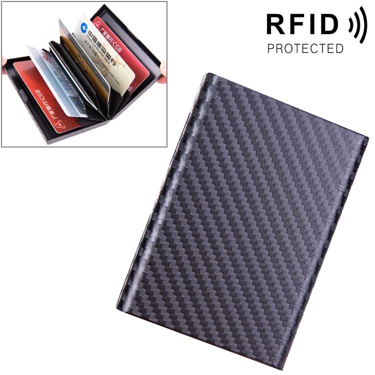 Aluminum Credit Card Holder - Secure & Compact - Carbon Black