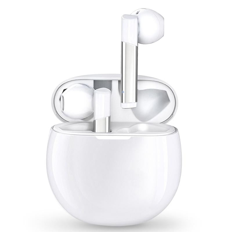 Wireless Tws 5.0 Earbuds with 650mah Charging Case & Language Wakeup - White