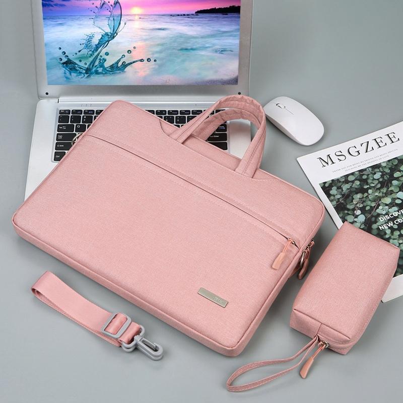 12 Laptop Handbag with Shoulder Strap and Power Bag - Inner Bag - Pink