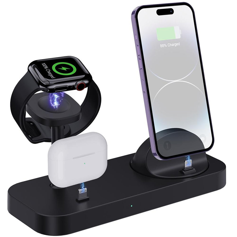 4 In 1 Charging Stand For Apple Watch And Airpods - Black