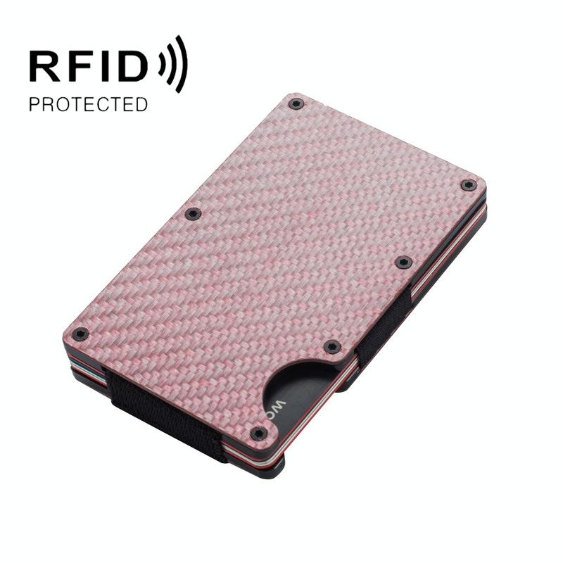 Carbon Fiber Rfid Card Holder - Secure & Stylish - Red