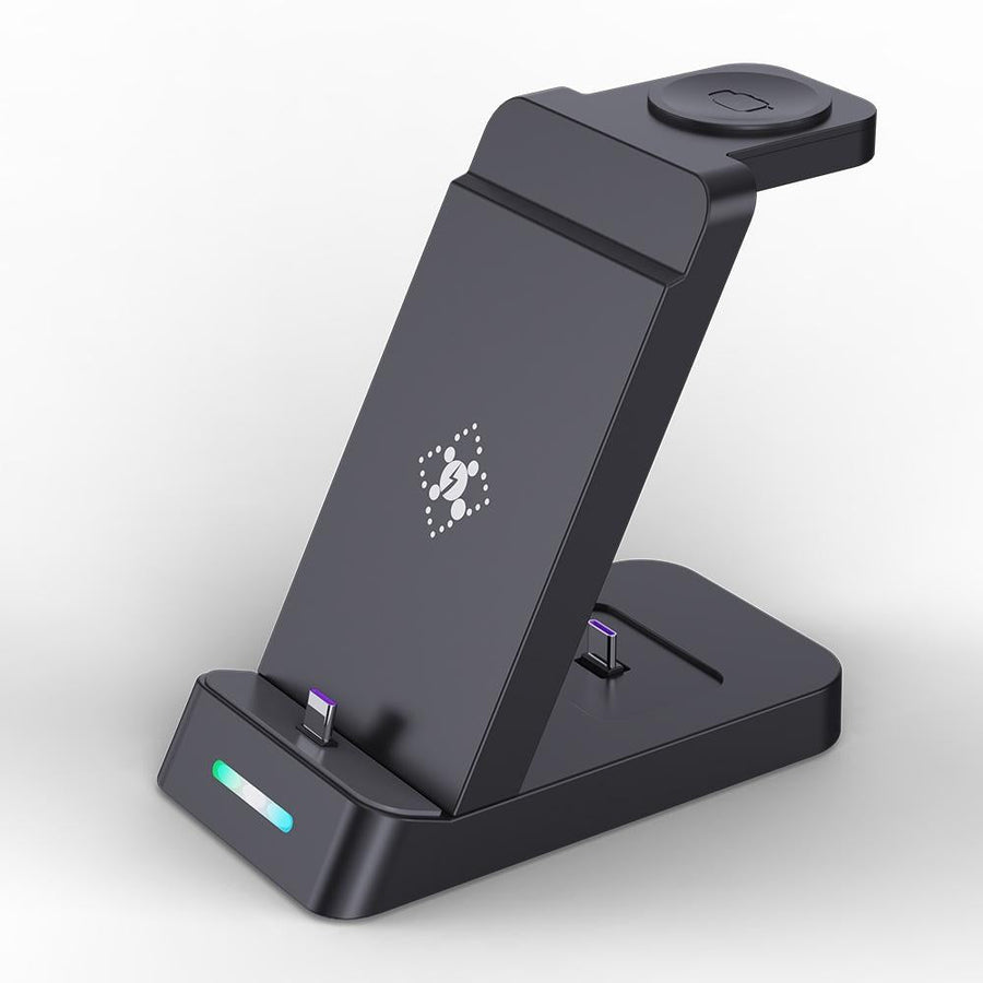 18W 3 In 1 Vertical Charging Stand For Samsung Watch And Galaxy Buds - Black
