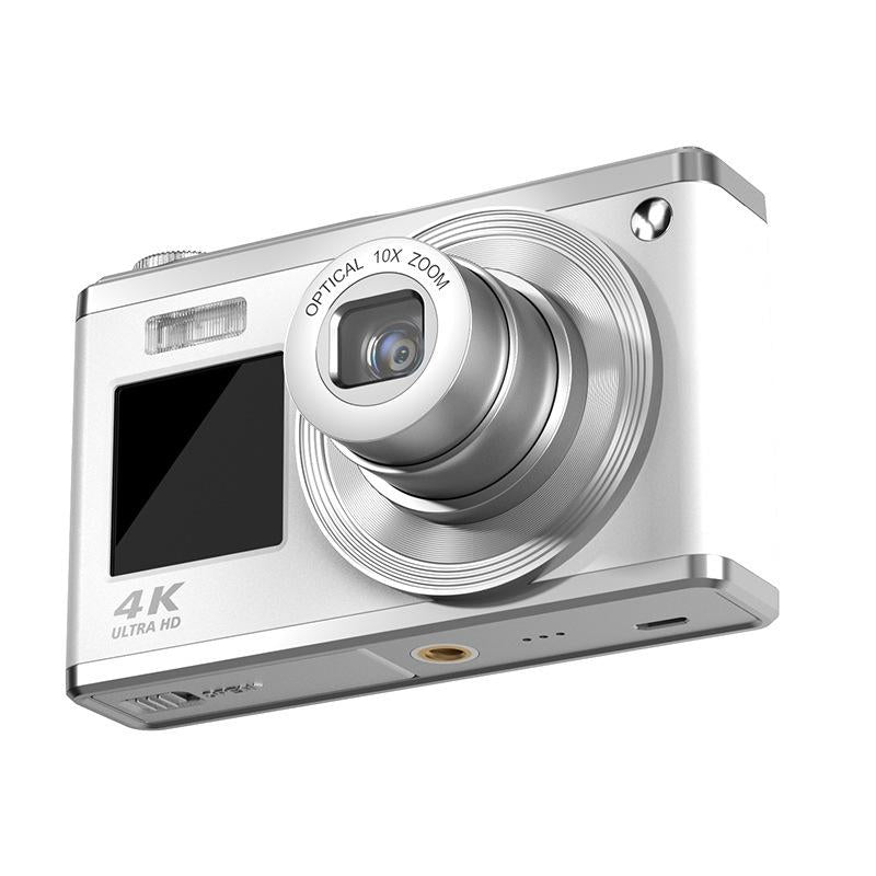 4K Hd Optical Zoom Digital Camera 60Mp Dual Screen Selfie Camera No Memory - White