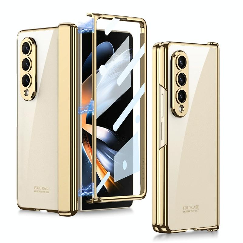 Samsung Galaxy z Fold 4 Magnetic Hinged Folding Case - Champagne Gold