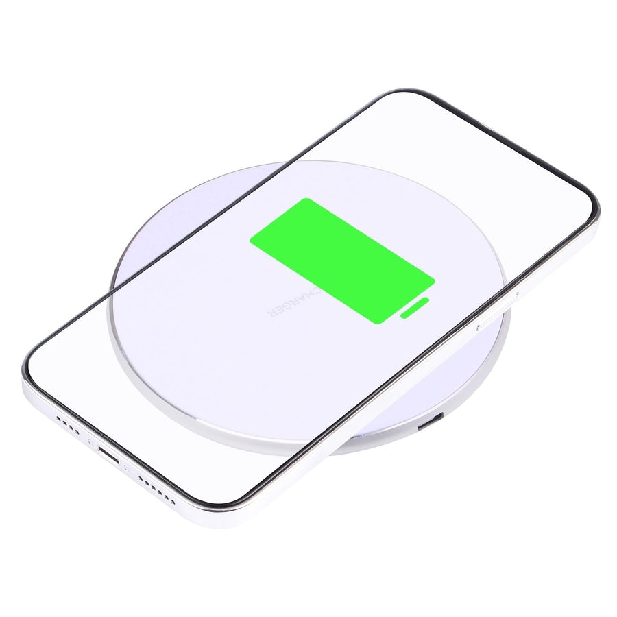 15W Plaid Desktop Wireless Charger - White
