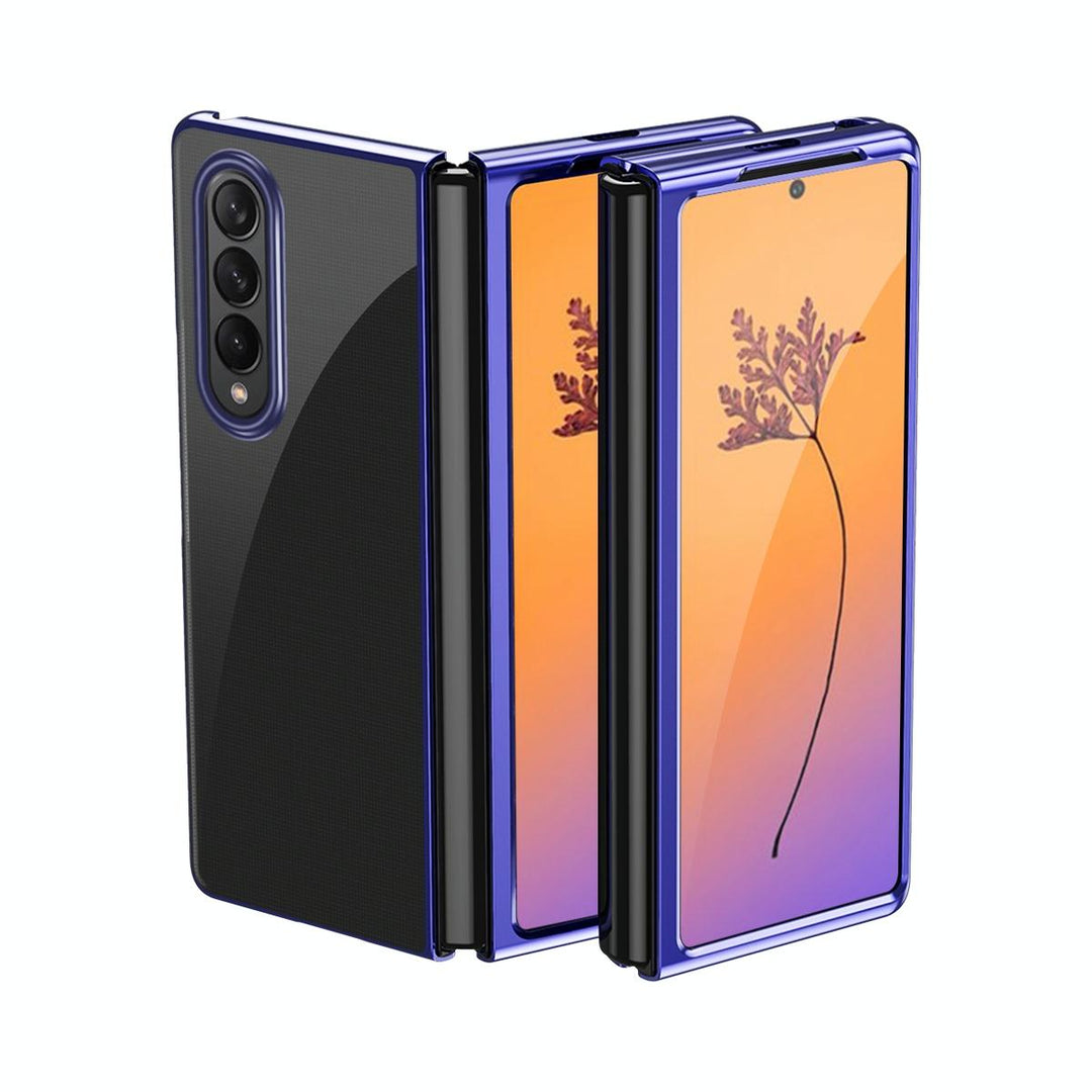 For Samsung Galaxy Z Fold4 5G Shockproof Clear Phone Case - Blue