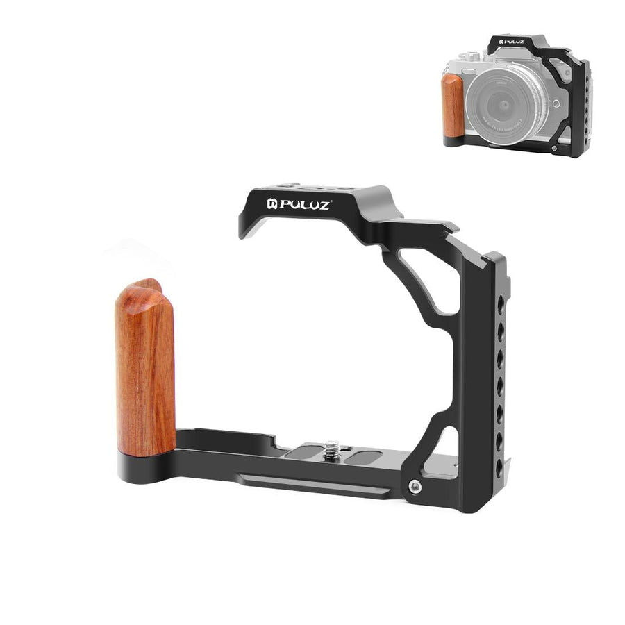 Wood Handle Metal Camera Cage For Nikon Zfc Stabilizer Rig - Black