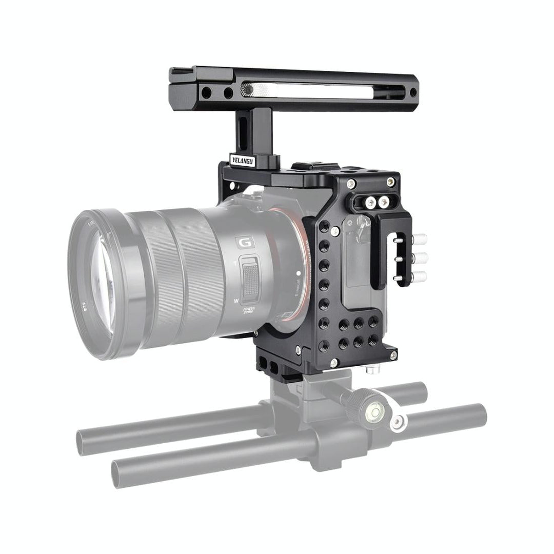 Handle Video Camera Cage Stabilizer For Sony A7K / A72 / A73 / A7S2 / A7R3 / A7R2 / A7X Black