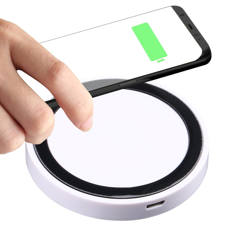Universal 5W Round Wireless Charger - White + Black