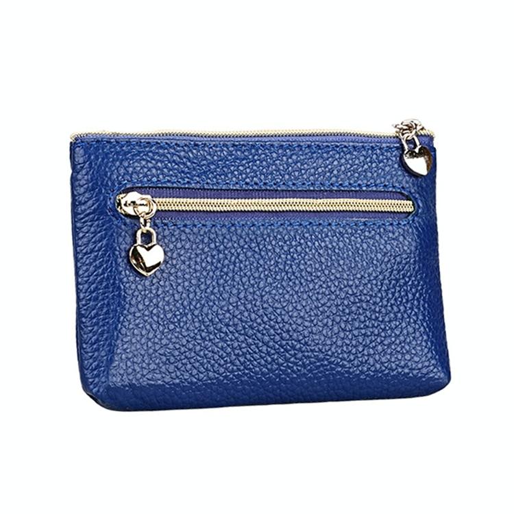 Spacious Litchi Texture Rfid Hand Wallet - Sapphire Blue