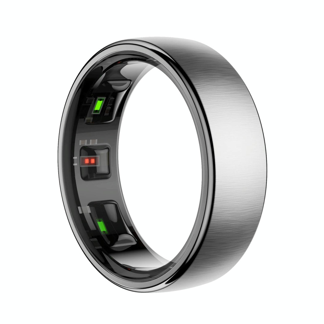 Smart Ring Heart Rate Blood Oxygen Sleep Sports Size 10 - Silver
