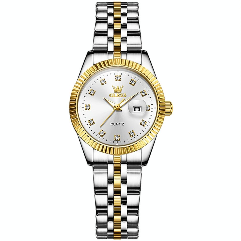 Women Luminous Diamond Quartz Watch - Waterproof - White