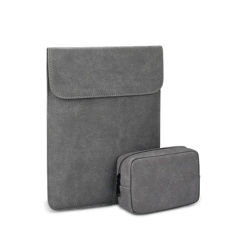 Ultra-thin Notebook Liner Bag - 14.1-15.4 Inch with Small Bag - Dark Grey
