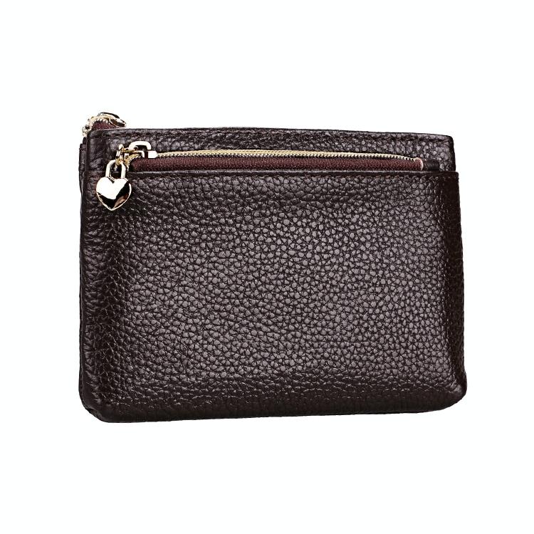 Spacious Litchi Texture Rfid Hand Wallet - Coffee