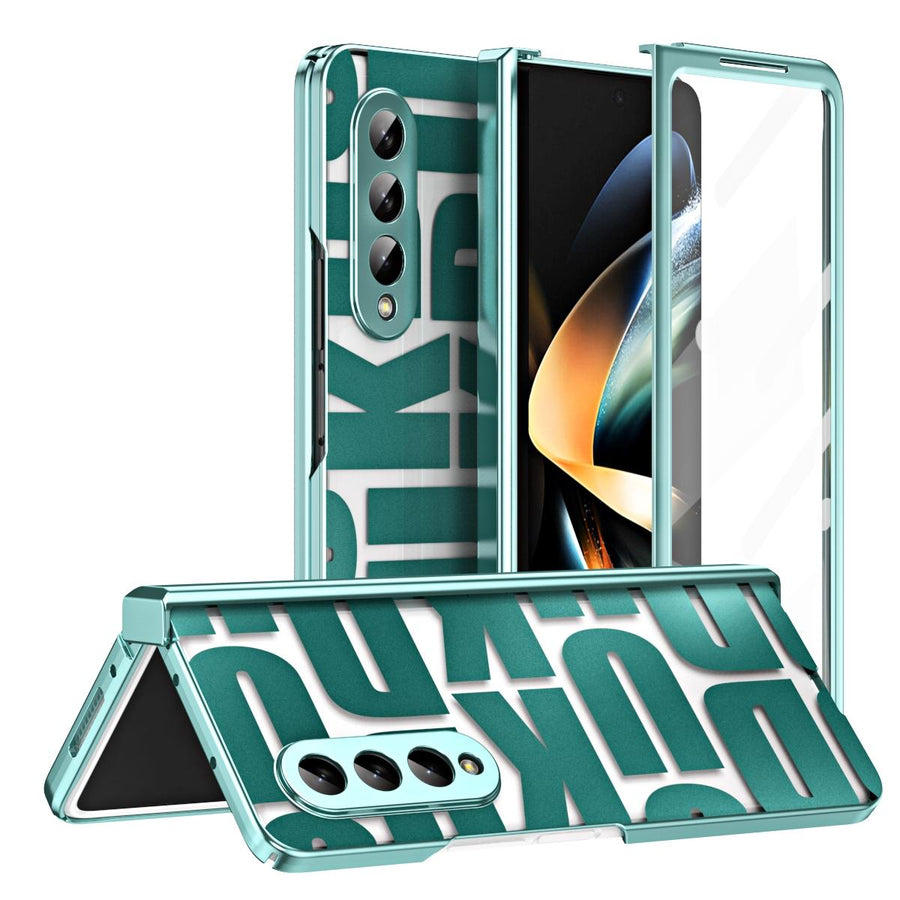 Foldable Electroplated Phone Case for Samsung Galaxy z Fold 4 5g with Hinge - Green