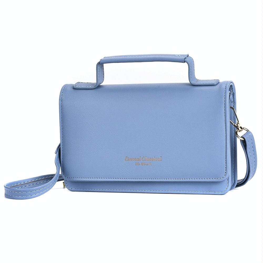 Versatile Small Square Shoulder Phone Bag - Compact & Functional - Blue