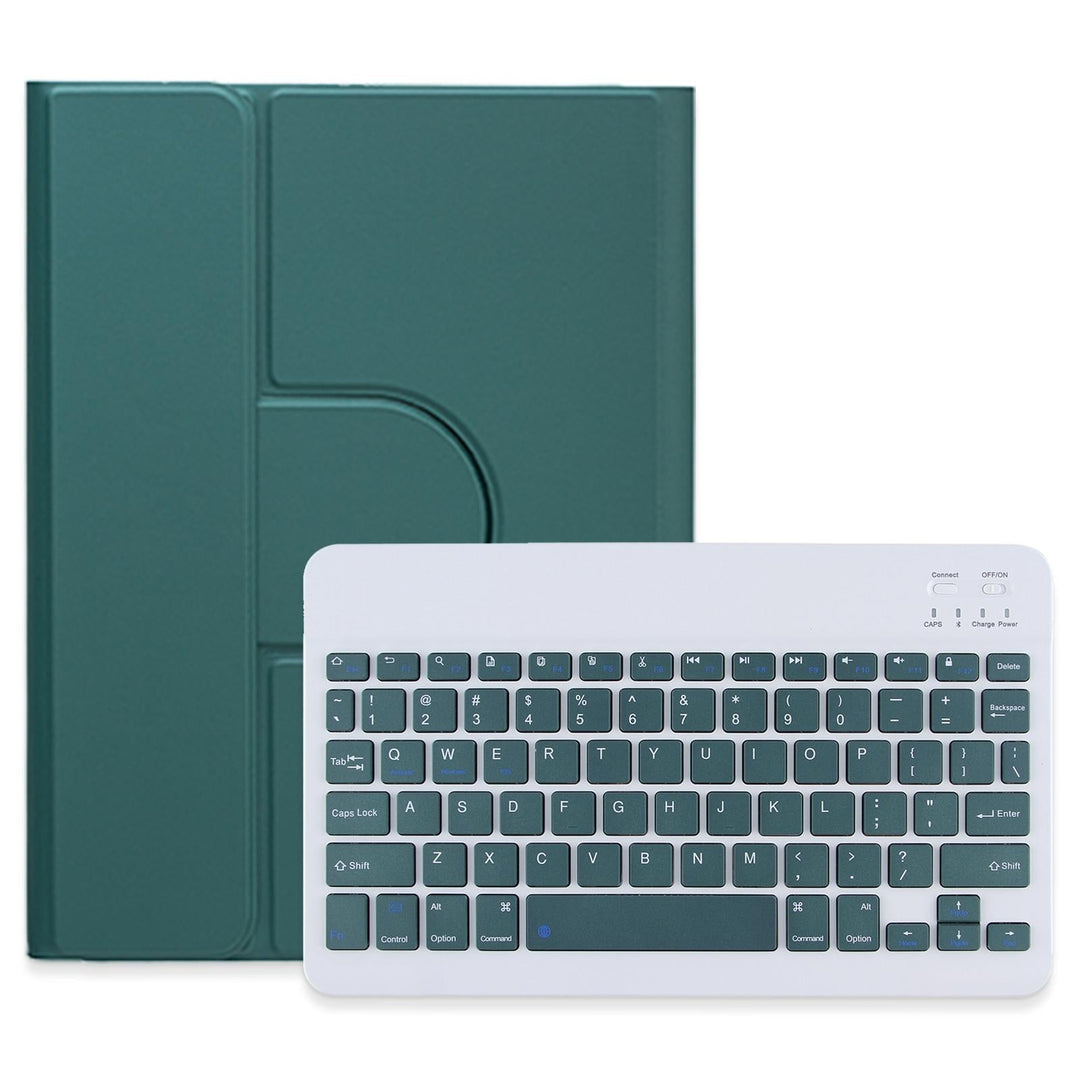 360 Degree Rotatable Bluetooth Keyboard Leather Case - Square Button - Pink - For Ipad 10.2 2021 / Air 2019