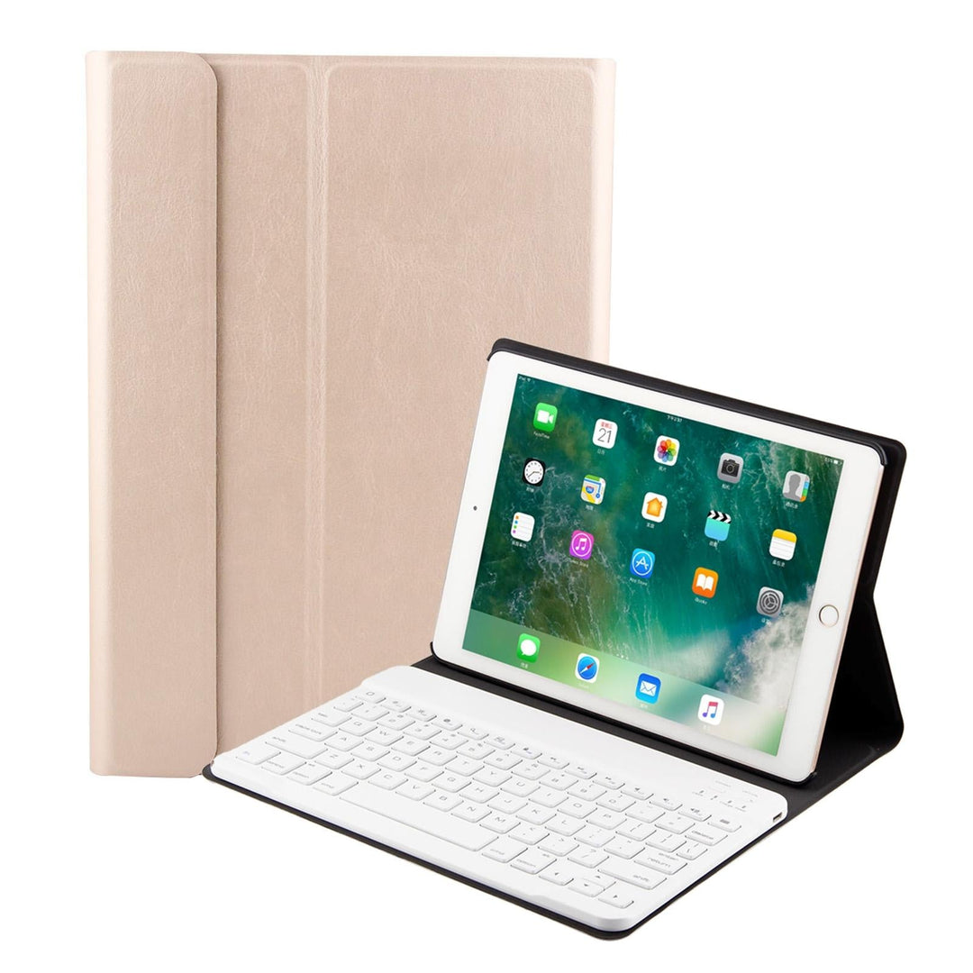 Bluetooth Keyboard & Leather Tablet Case For Ipad Air / Pro 9.7 - Three-Gear Angle Adjustment Magnetic Sleep Function - Abs Brushed Texture - Gold