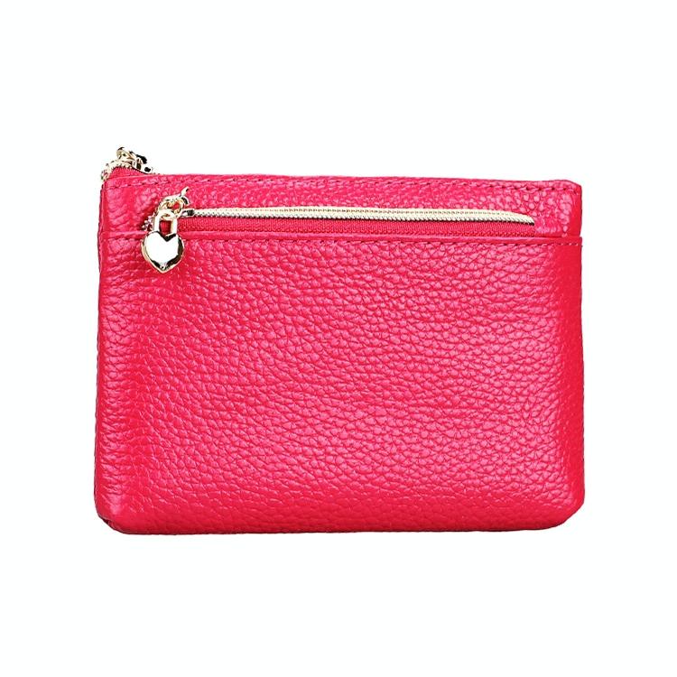 Spacious Litchi Texture Rfid Hand Wallet - Rose Red
