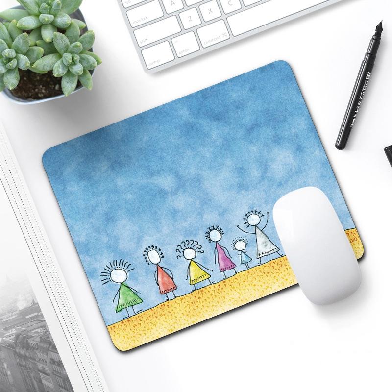 6 Piece Non Slip Mouse Pad Set 21 X 26Cm Thick Rubber Anti Skid Durable - Beach  Family