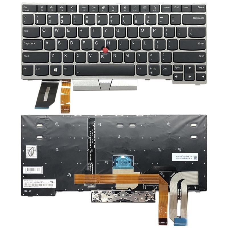 Lenovo Thinkpad E480 L480 L380 T480s Backlit Keyboard - Silver