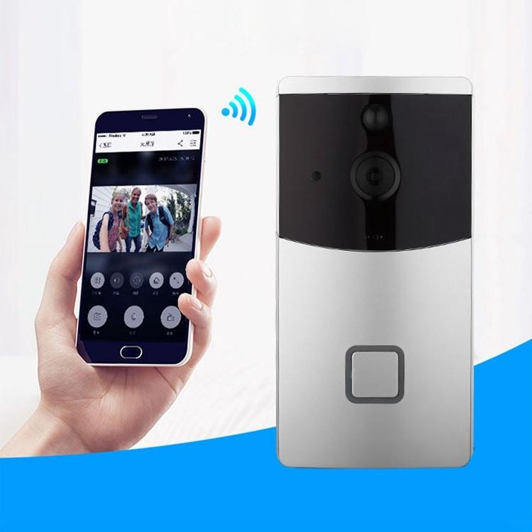 Smart Wifi Video Doorbell With Night Vision & Pir Detection - Silver