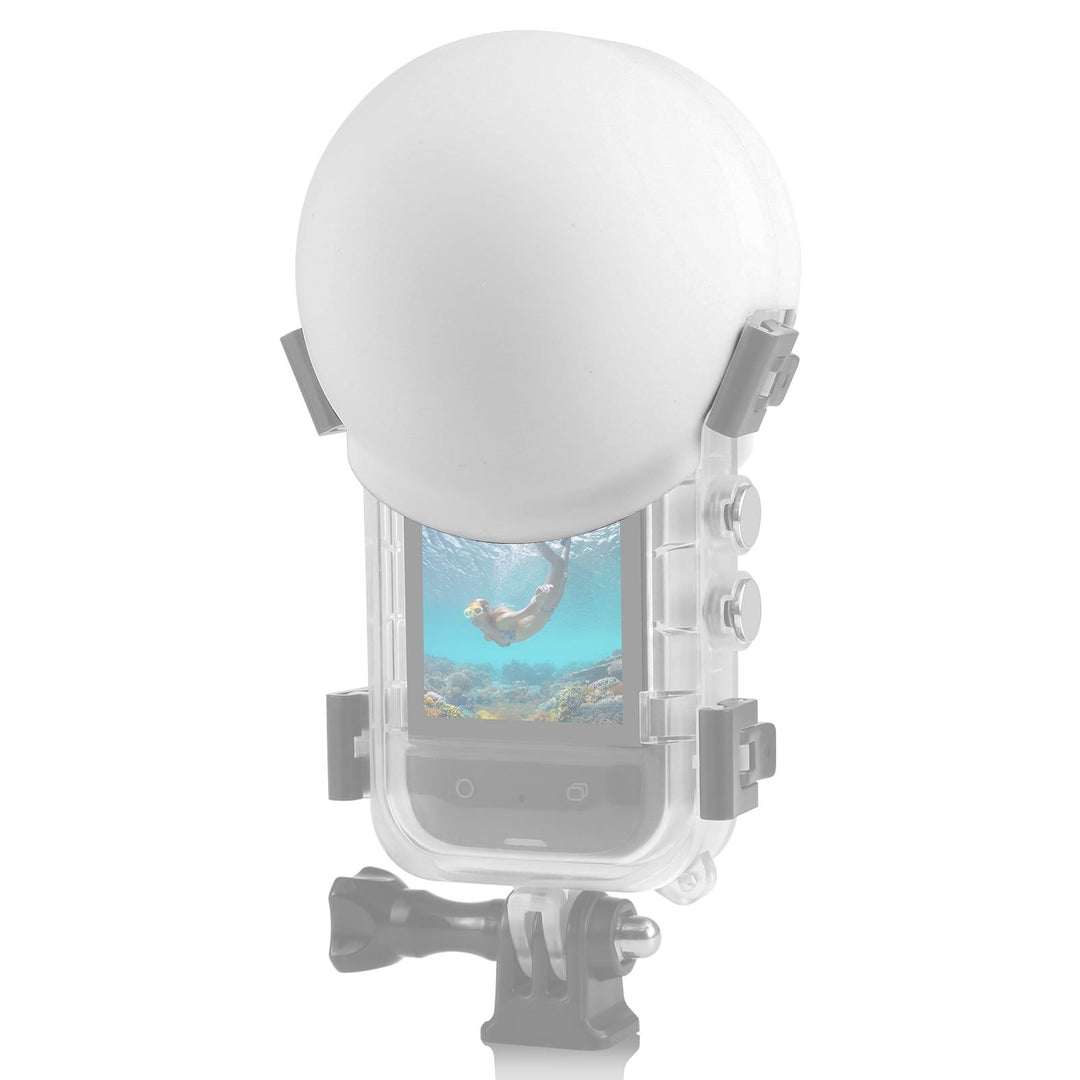 Silicone Dive Case Lens Guard for Insta360 X3 / X4 - Invisible and Protective - White