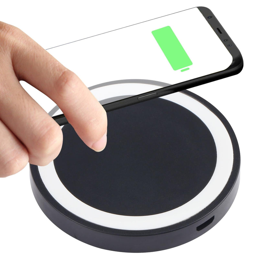 Universal 5W Round Wireless Charger - Black + White