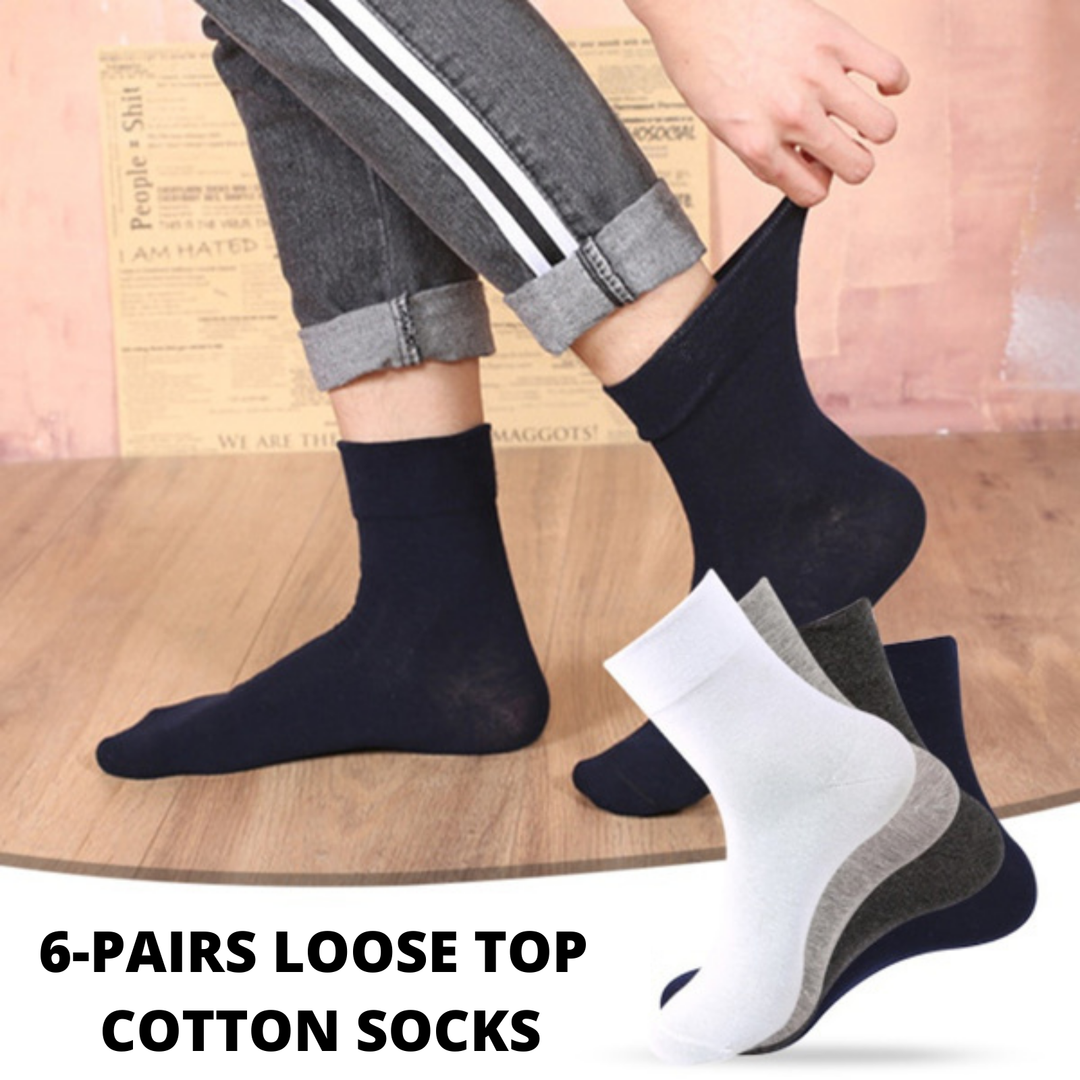 6x Pair COTTON Rich LOOSE TOP SOCKS Dress Medical Circulation Diabetic Comfort - -