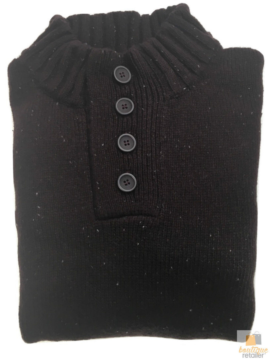 Mens Knit Jumper Pullover Sweater Knitted Casual Stretch Warm Winter - 4 Button Mulberry 94 (KW16) - M