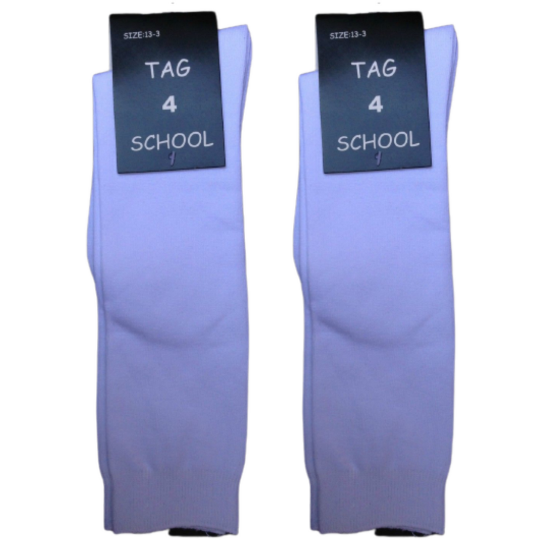 2x Pairs SCHOOL SOCKS Plain Ribbed Knee High Cotton Rich Girls Boys Unisex Kids - - 2-8 (10-12 Years Old)
