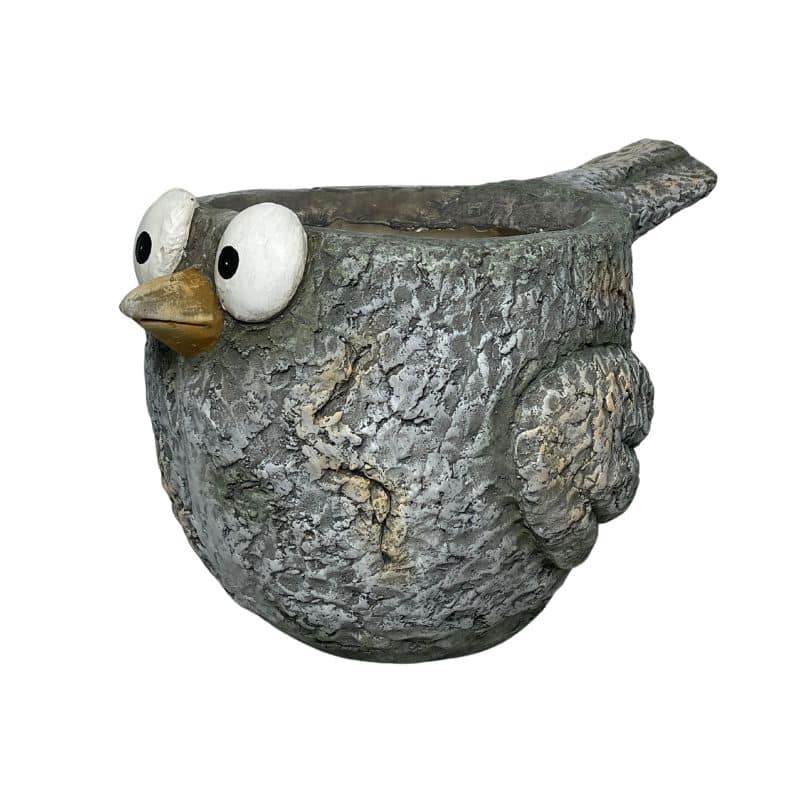 Curious Bird Planter W Hole & Plug 41x24cm