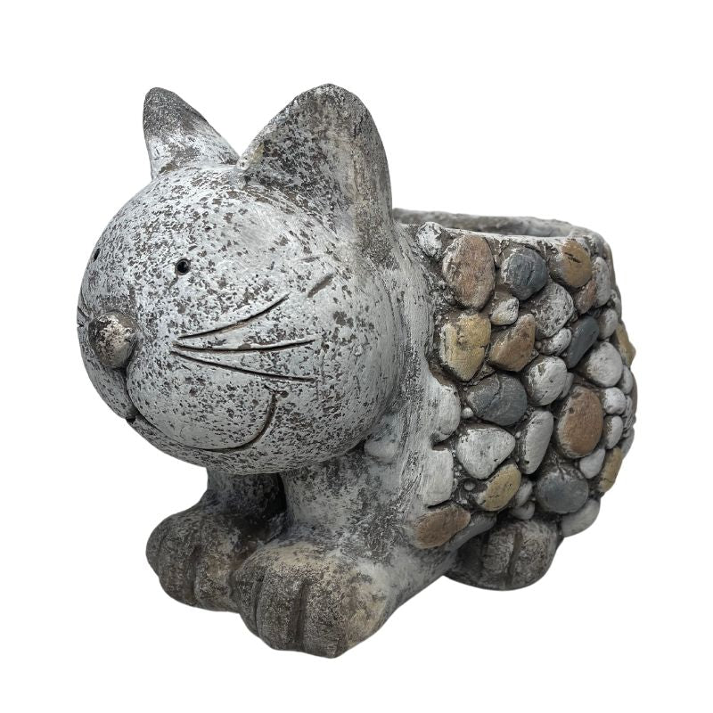 Kitten Planter W Hole & Plug 29x21cm