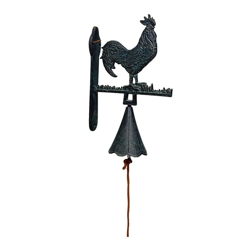 Cast- Iron Rooster Doorpost w Bell 30cm
