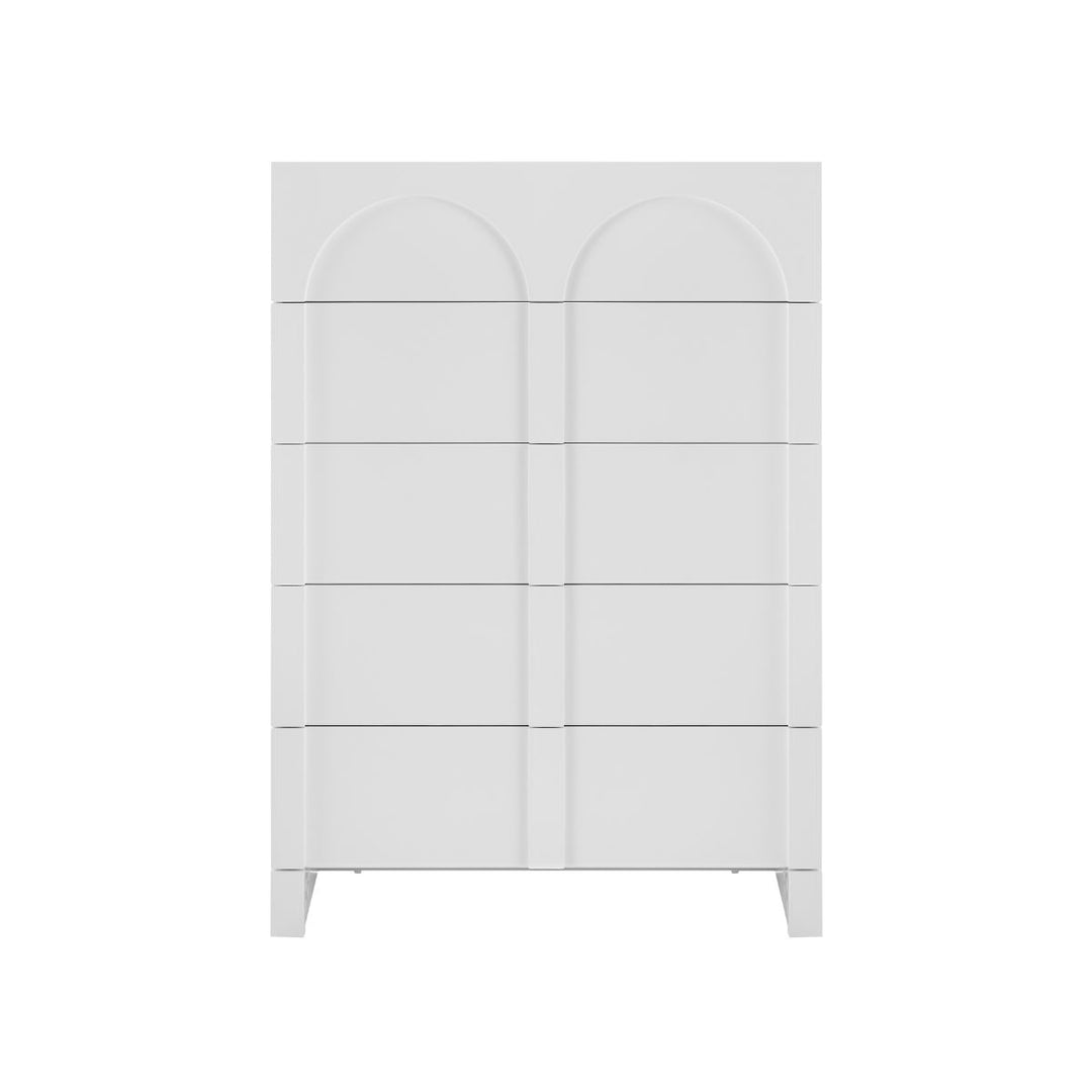 Dome White 5 Chest of Drawers