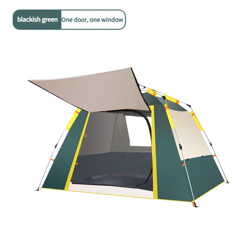 Blackish Green Four-sided tent with Sunshade Awning- size (200*150*120cm), High-Strength UV Protection and Multi-Coati