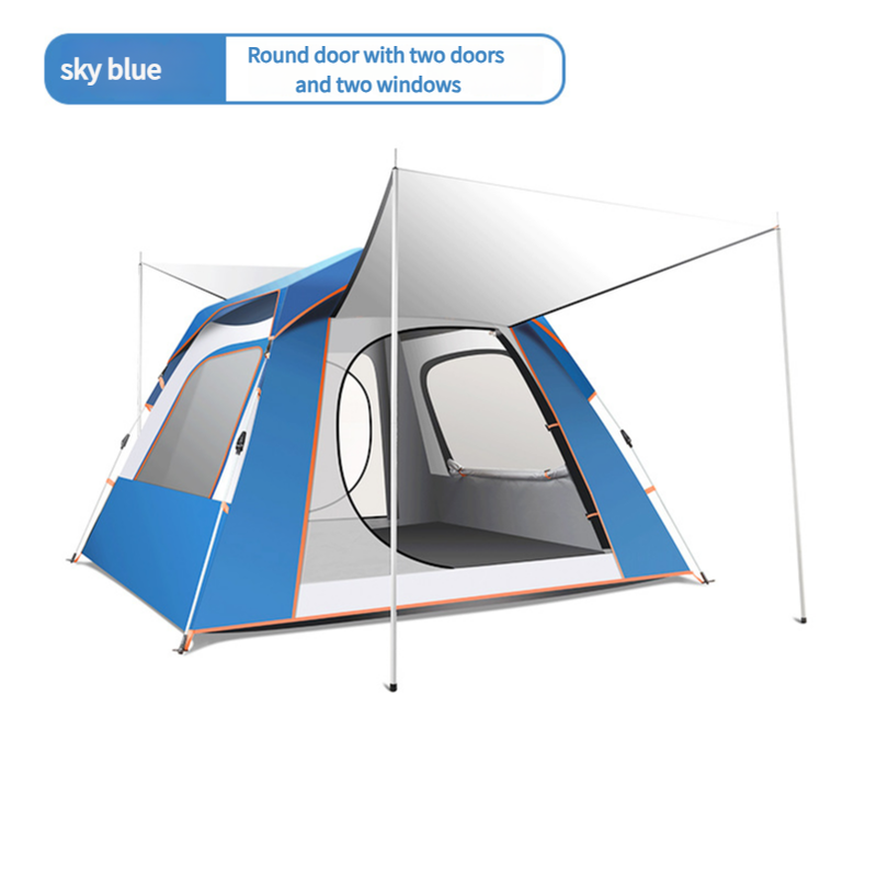 Sky blue Four-sided tent with Sunshade Awning - Large size (240x240x155cm), High-Strength UV Protection and Multi-Coati