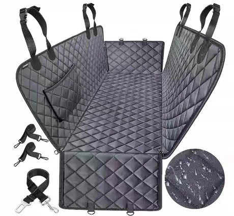 Dog Car Seat Cover with Mesh Window, Waterproof Pet Seat Cover for Back Seat, Non-Slip Durable Scratchproof Dog Hammock