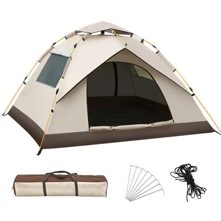 210*200*135cm Outdoor Family Instant Ultralight Portable Folding Popup Waterproof Oxford Fiberglass Automatic Tent For C