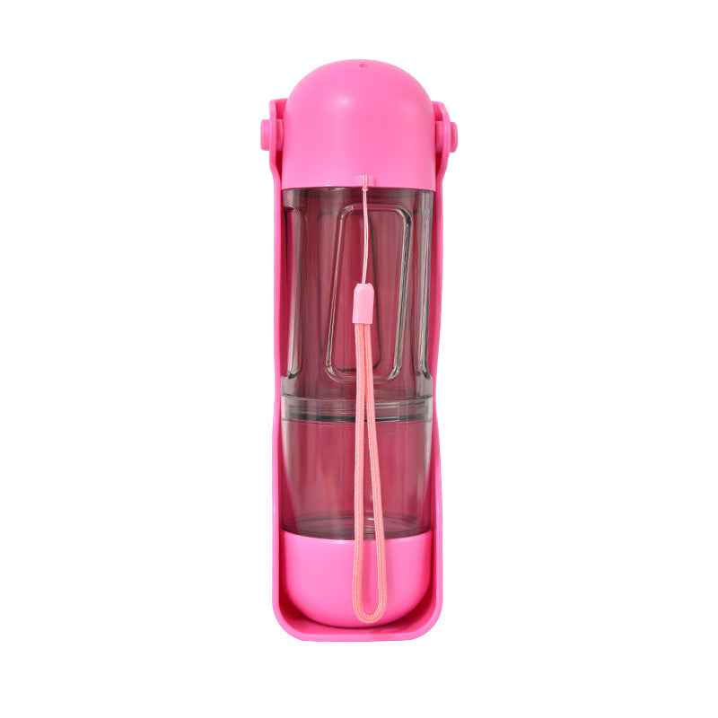 2-in-1 Portable Pet Water and Food Bottle - Leak-Proof Design with Water Lock and Easy Dispenser,300ml Water+200ml food