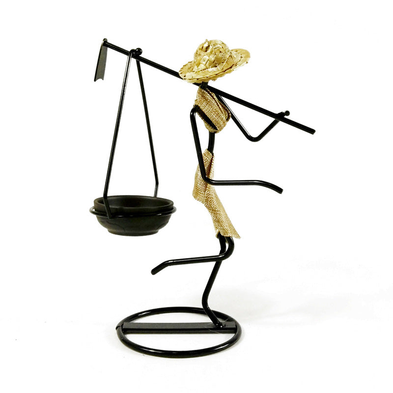 Long Golden Dress Modern Iron Art Candle Holder - Stylish Decorative Candle Stand for Living Room, Dining Room, and Stud