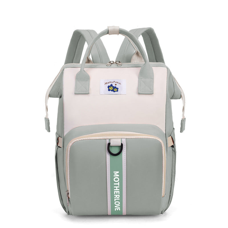 Green New Large Capacity Mommy Bag Portable and Lightweight Multi-Function Diaper Backpack, Stylish Baby and Mom Storage Bag