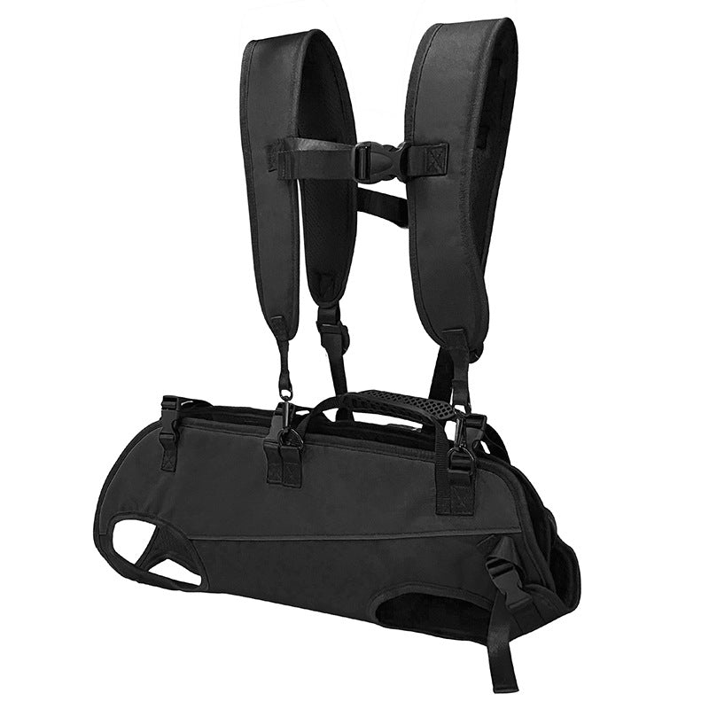 L Black Multifunctional Pet Backpack with Adjustable Straps, Outdoor Assist Walking Harness Carrier for Dogs And Cycling